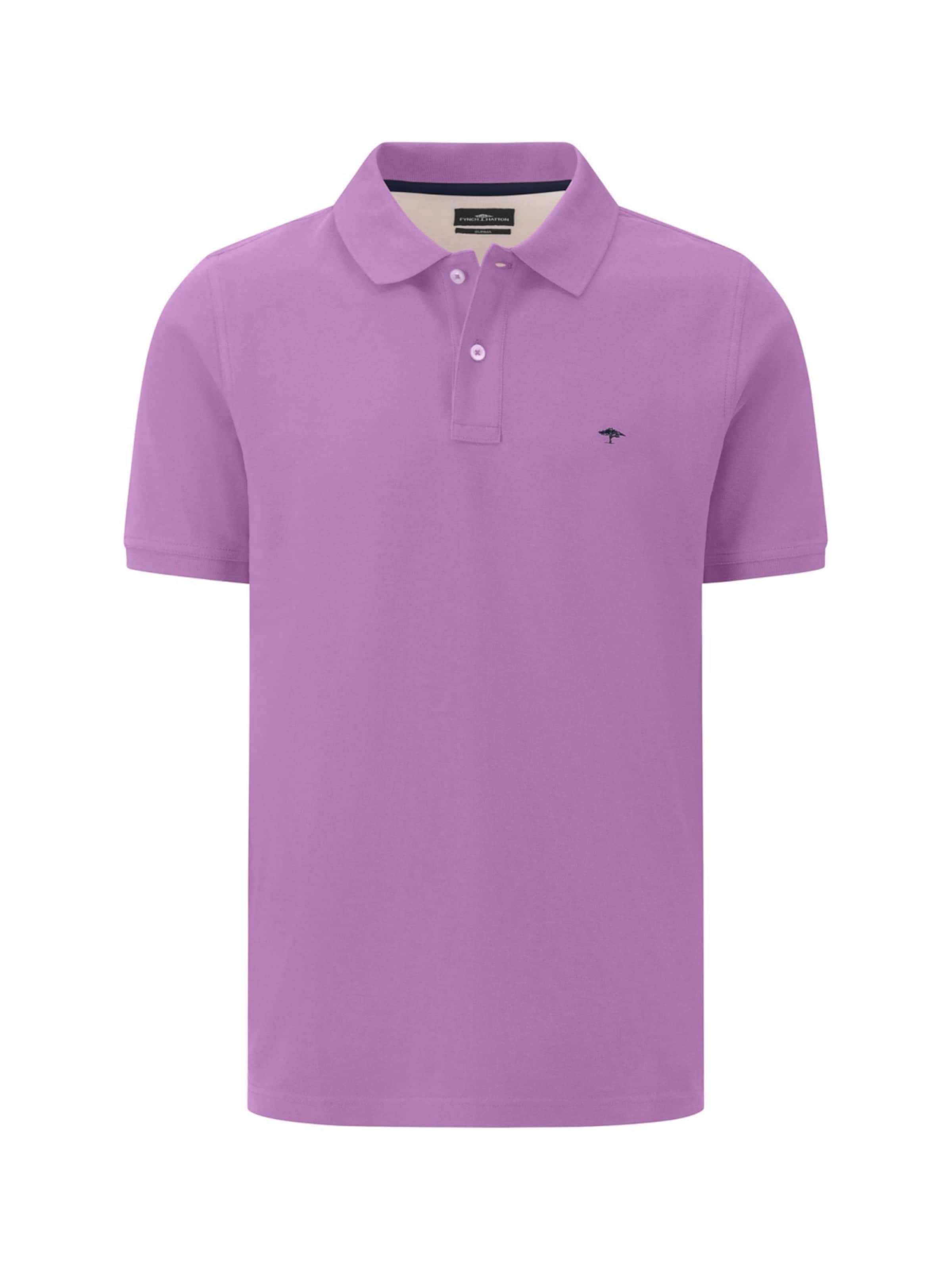 Fynch Hatton Shirt 'Basic Polo, Supima dusty lavender'‌‌‌ in Lila: Vorderseite