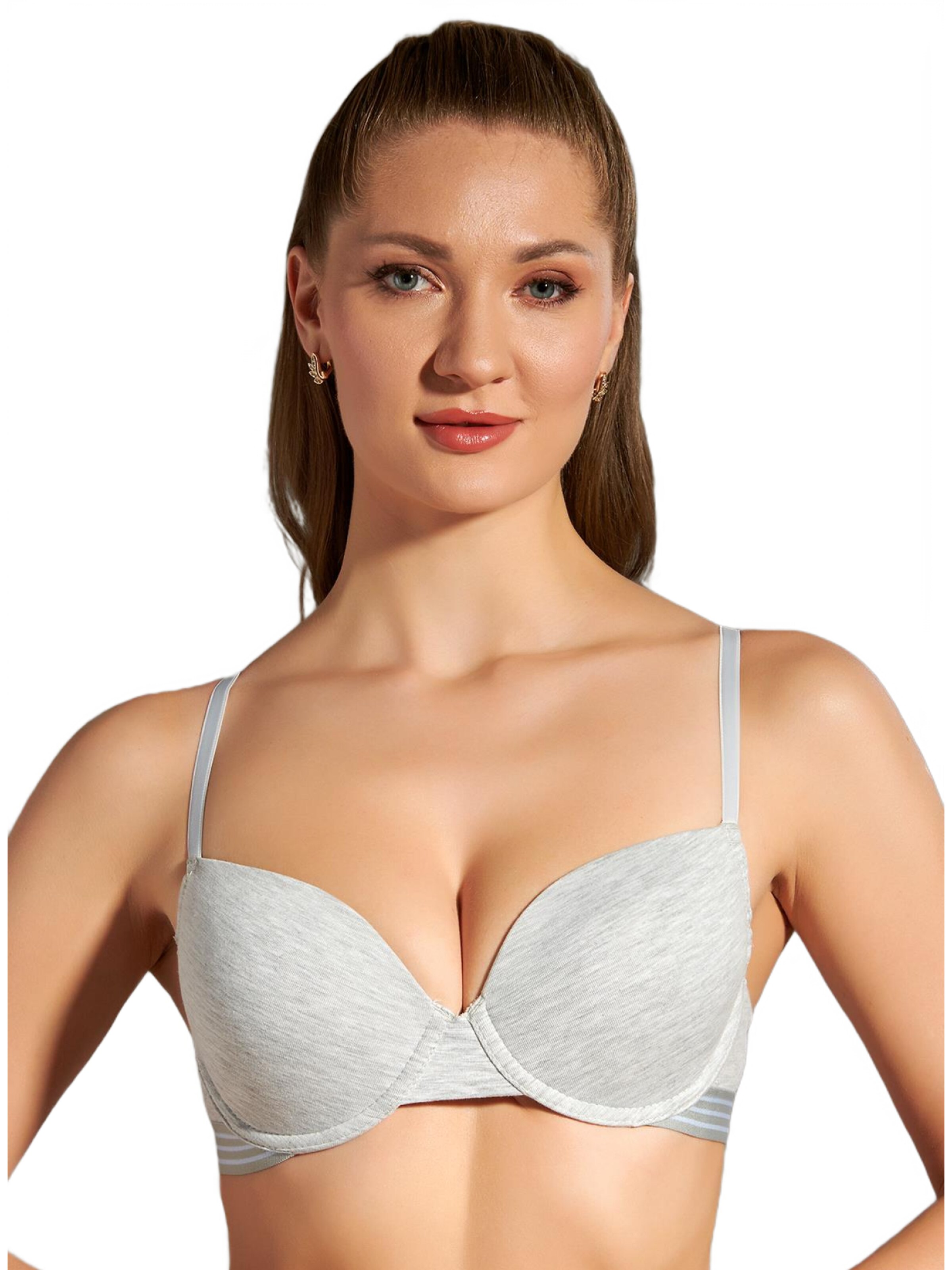 Push-up Soutien-gorge C&City en gris : devant