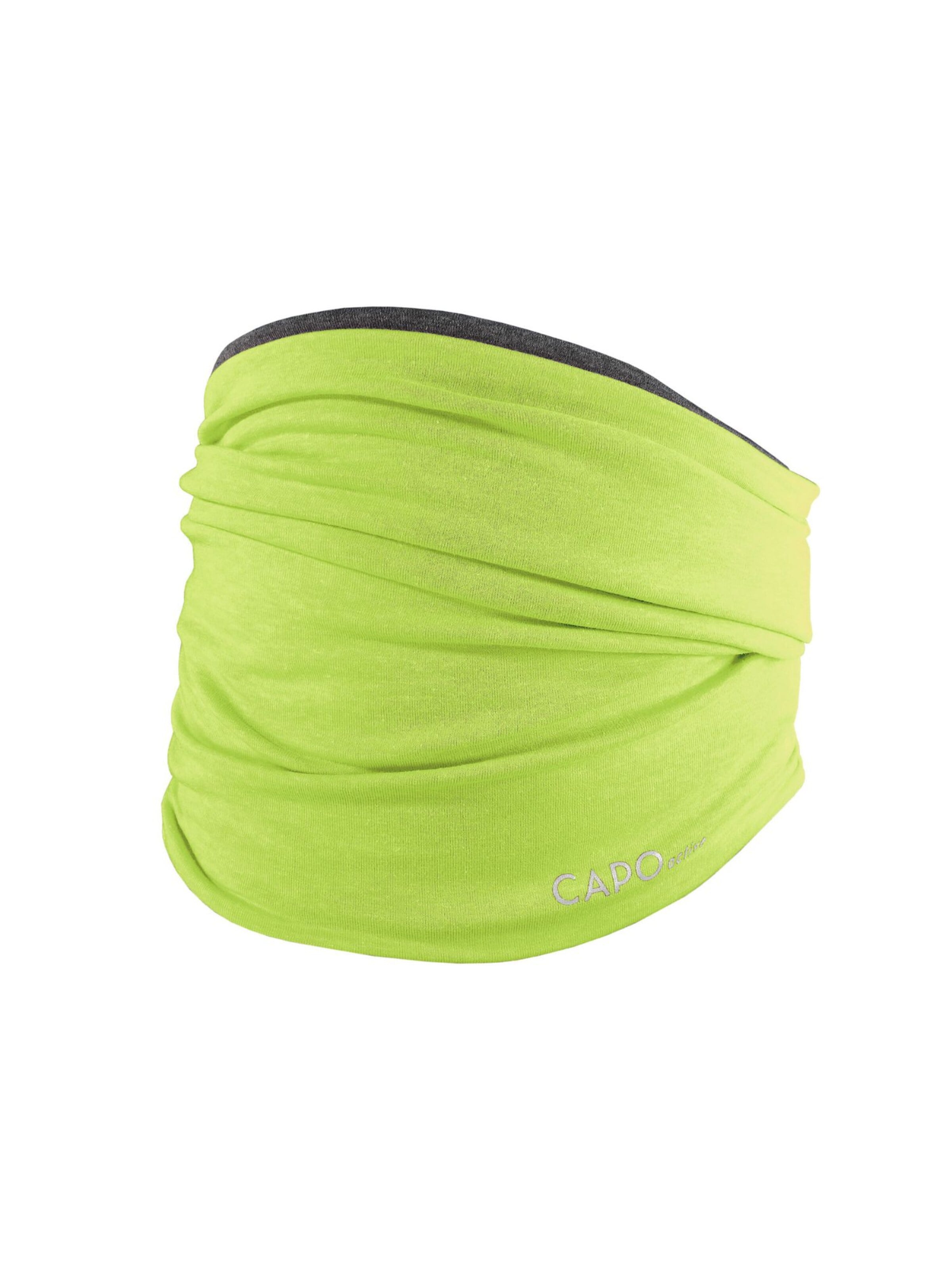 CAPO Tube Scarf 'Tube, Jersey, reversible Reflexbügler' in Green: front