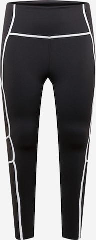 Reebok - Skinny Calças de desporto em preto: frente