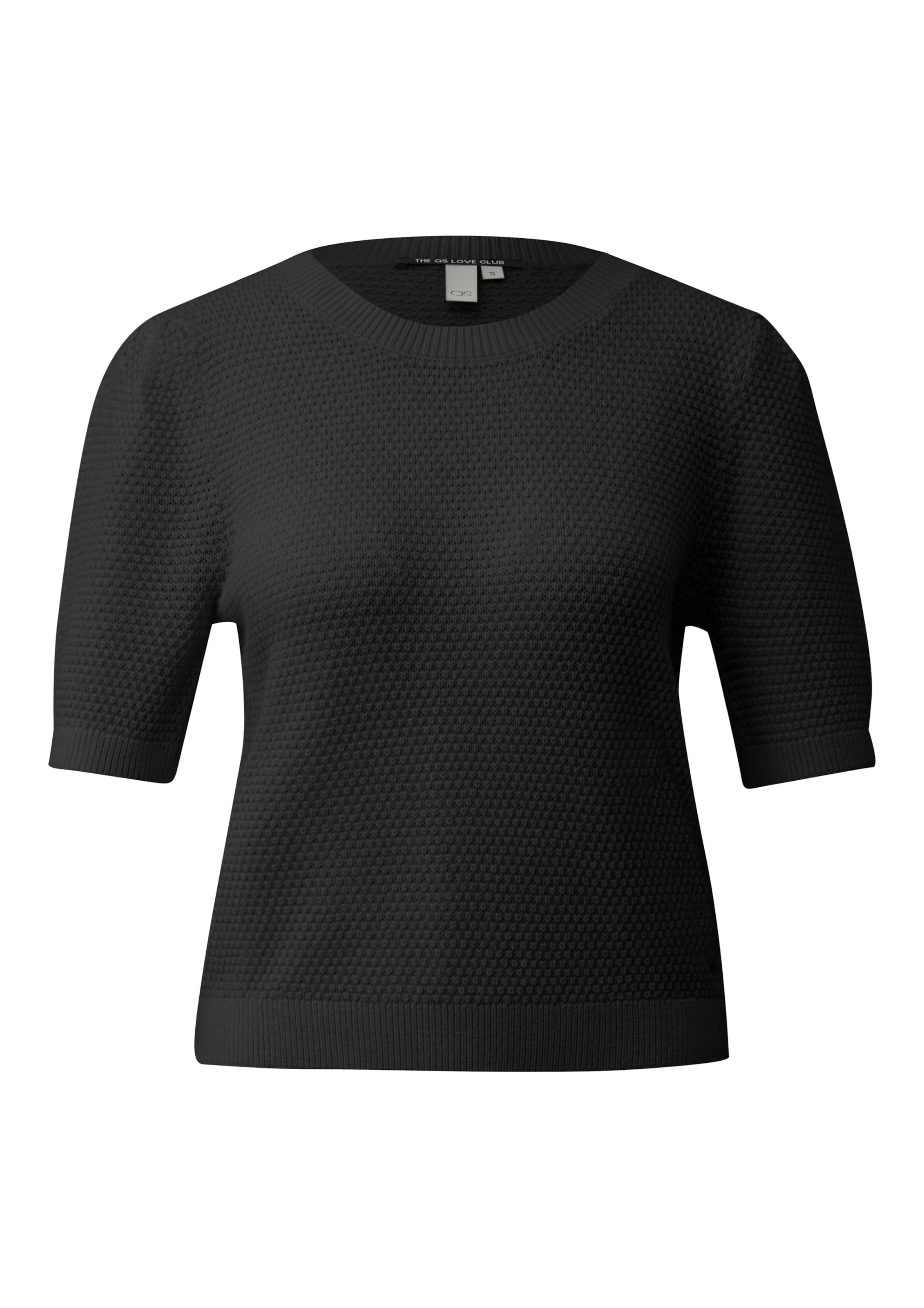 QS Strickpullover in Schwarz: Vorderseite
