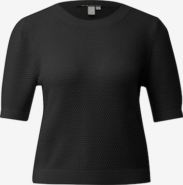 Pull-over QS en noir : devant