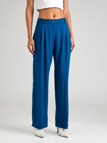 Givn Berlin Wide leg Bandplooibroek 'Ola' in Blauw: voorkant