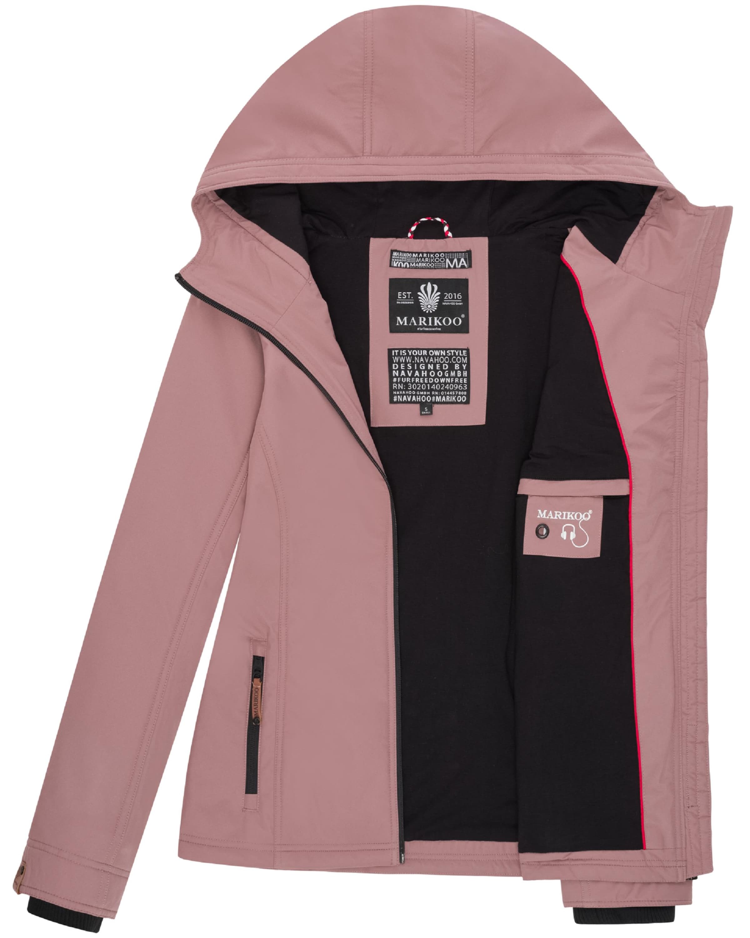 MARIKOO Демисезонная куртка 'Brombeere' в Ярко-розовый