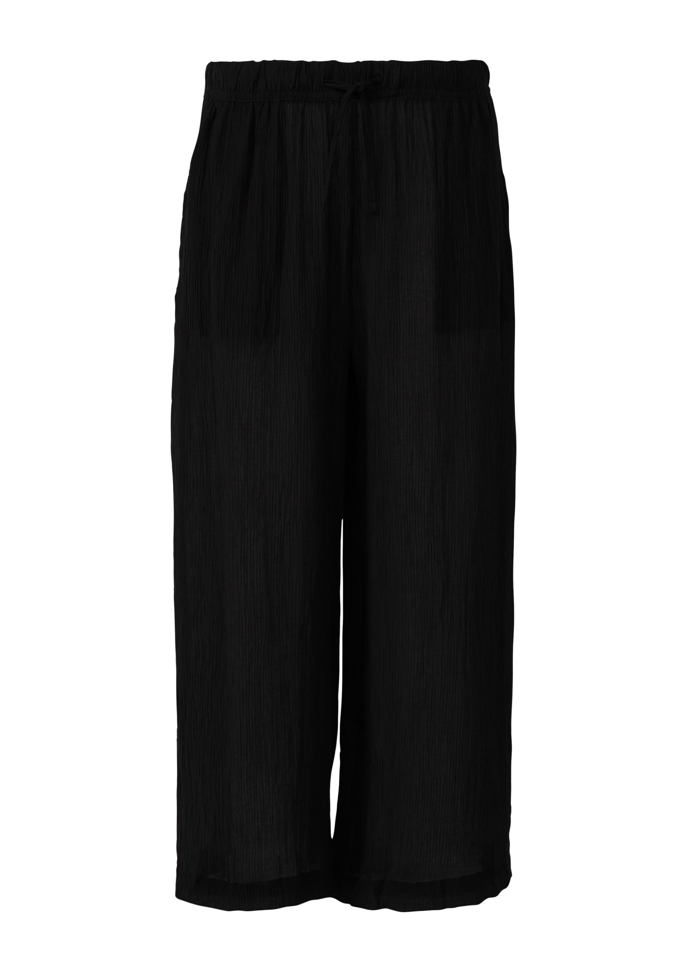 Wide Leg Pantalon à pince QS en noir : devant