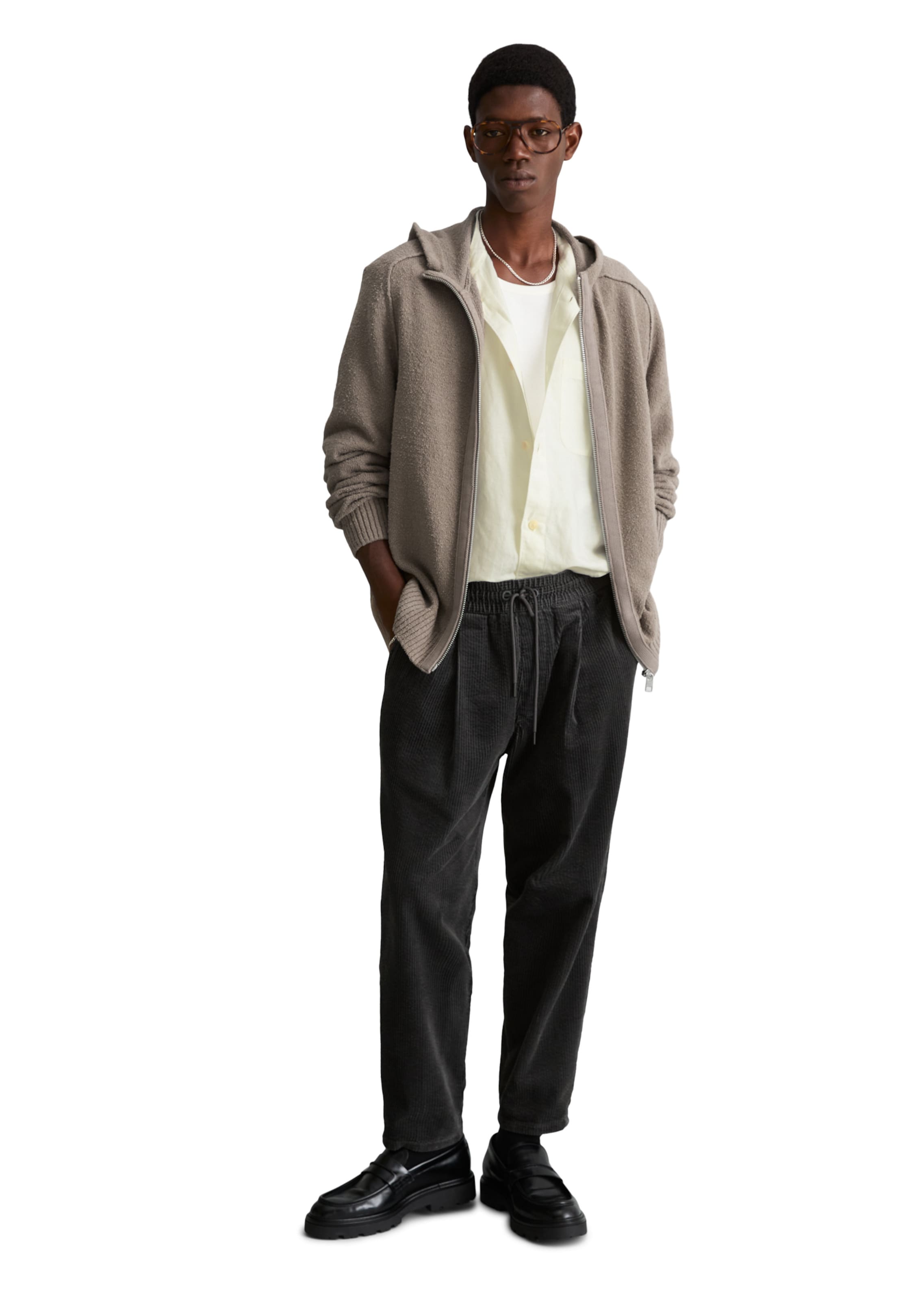 Marc O'Polo DENIM Strickjacke in Braun: Vorderseite