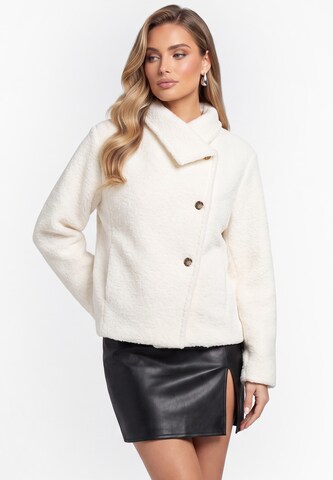 Veste en polaire faina en blanc : devant