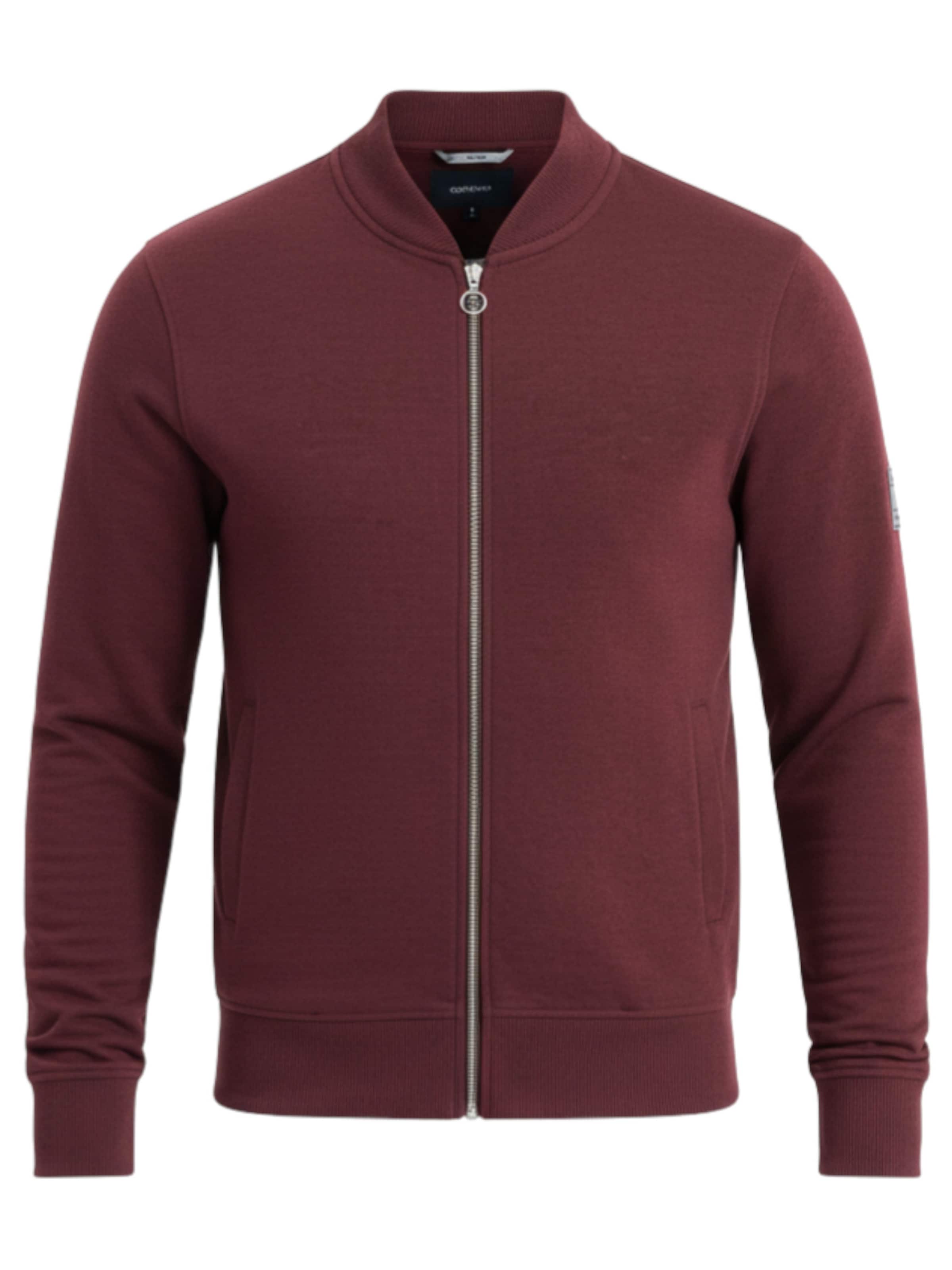 Ombre Sweatvest 'OM-SSZP-0215' in Rood: voorkant