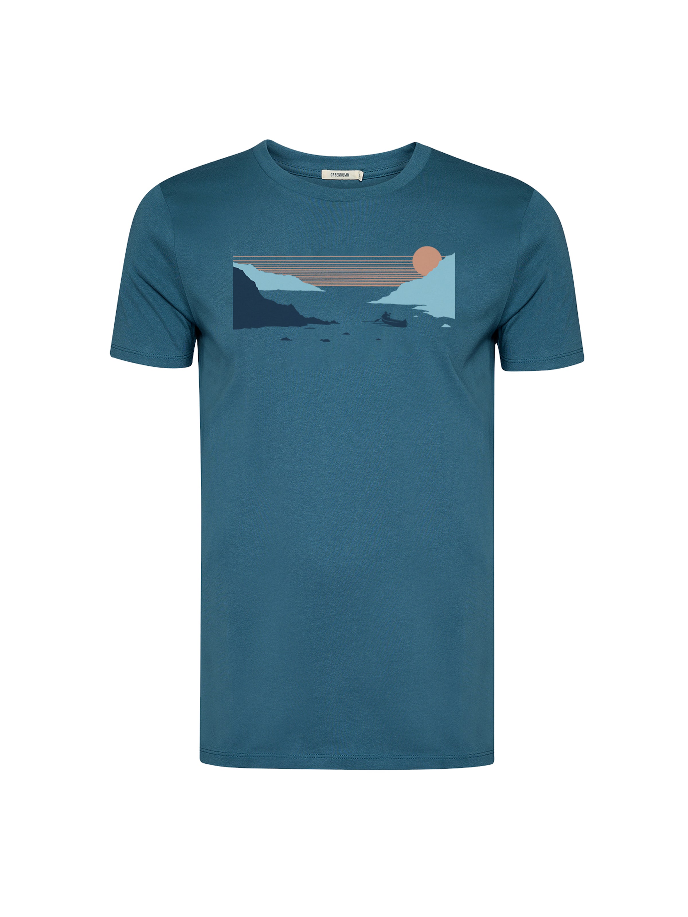 Maglietta 'Guide Canoe Fjord' di GREENBOMB in blu: frontale