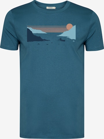 GREENBOMB T-Shirt 'Canoe Fjord Guide' in Blau: Vorderseite