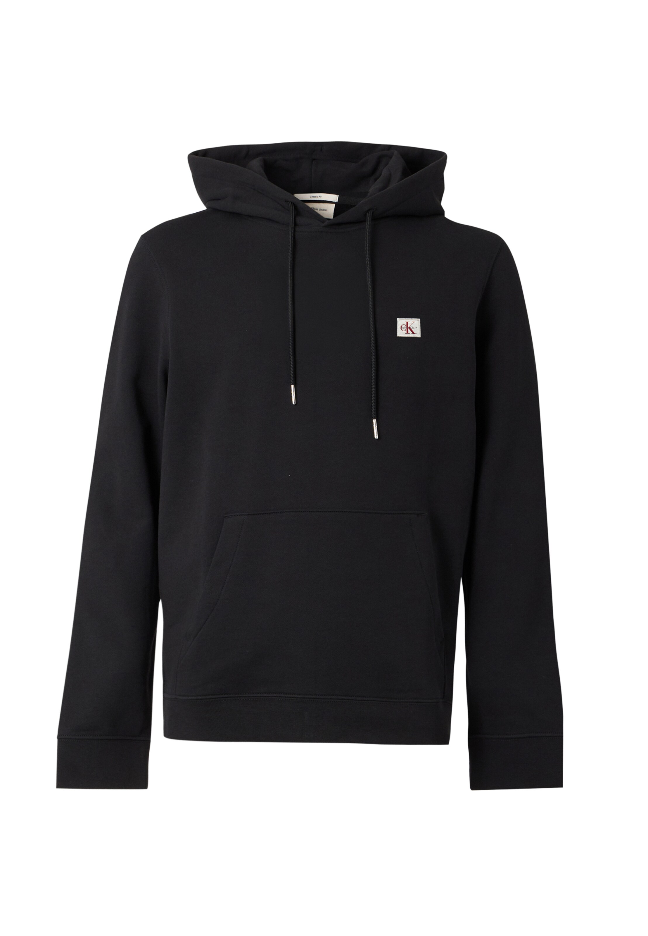 Bluză de molton de la Calvin Klein Jeans pe negru: față