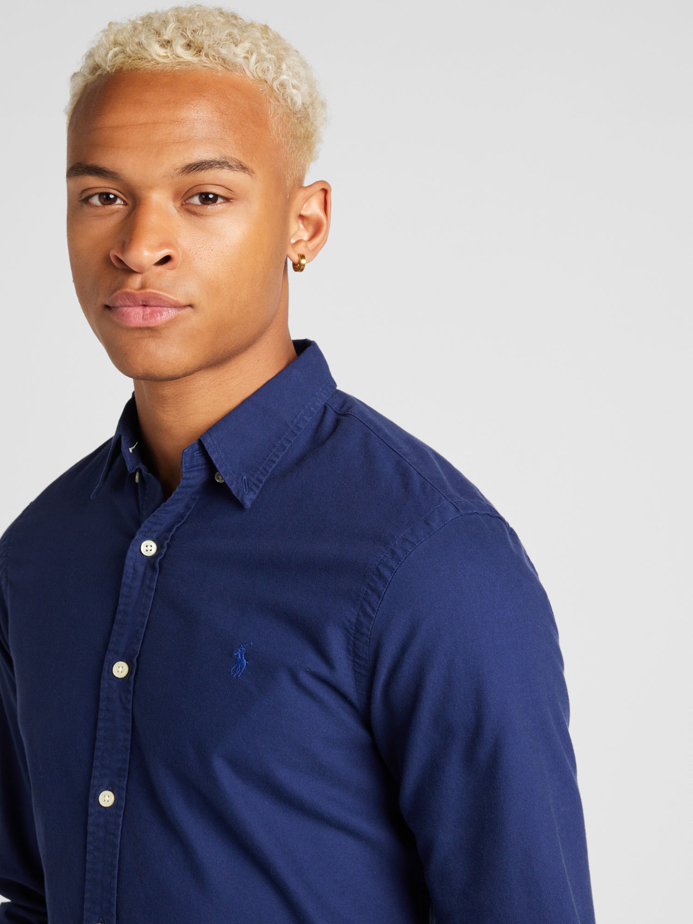 Coupe slim Chemise Polo Ralph Lauren en Bleu Marine ABOUT YOU