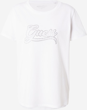 Tricou de la GUESS pe alb: față