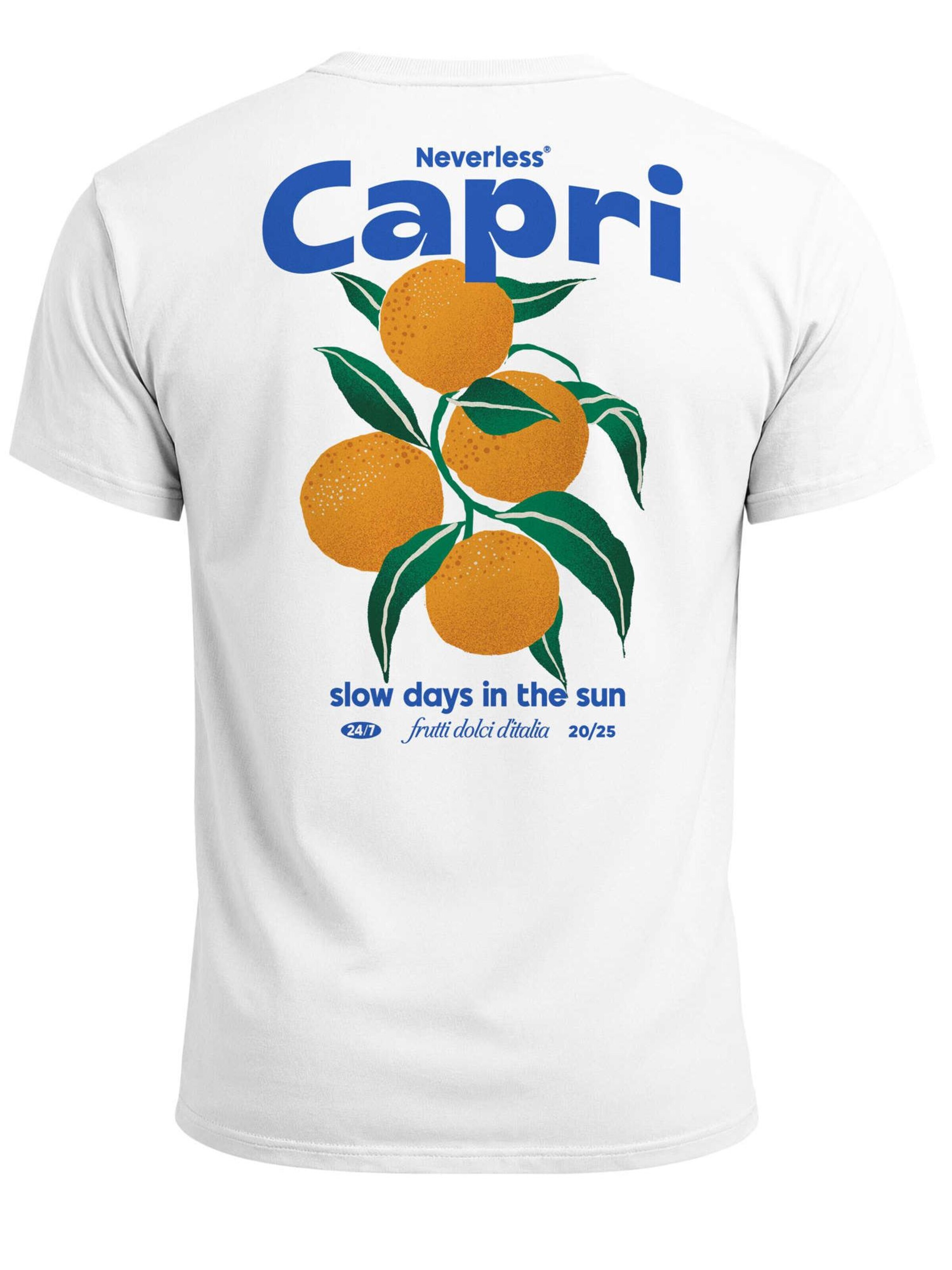 Neverless Shirt 'Capri Orange' in White: front