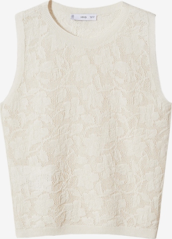 MANGO Gebreide top 'FLORI' in Beige: voorkant