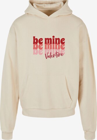 Merchcode Sweatshirt 'Valentines Day - Be Mine' in Beige: front