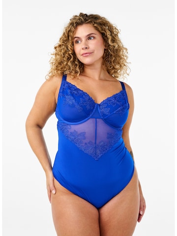 Devoted by Zizzi Bodysuit 'Caana' in Blau: Vorderseite