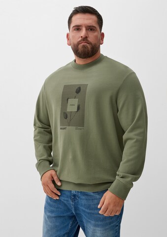 s.Oliver Men Big Sizes Sweatshirt in Green: front