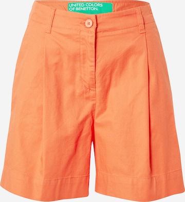 UNITED COLORS OF BENETTON Wide leg Pleat-front trousers in Orange: front