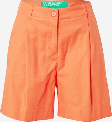 UNITED COLORS OF BENETTON Wide Leg Plissert bukse i oransje: forside