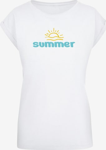 Merchcode Shirt 'Ladies Summer - Sun' in White: front