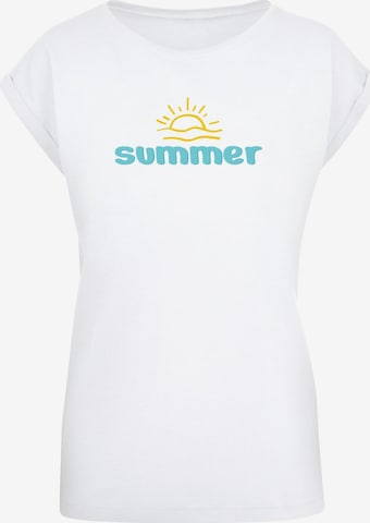 Merchcode Shirt 'Ladies Summer - Sun' in Wit: voorkant