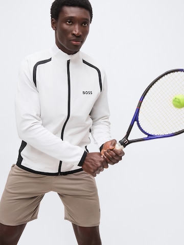 BOSS Sports sweat jacket 'Spin' in White