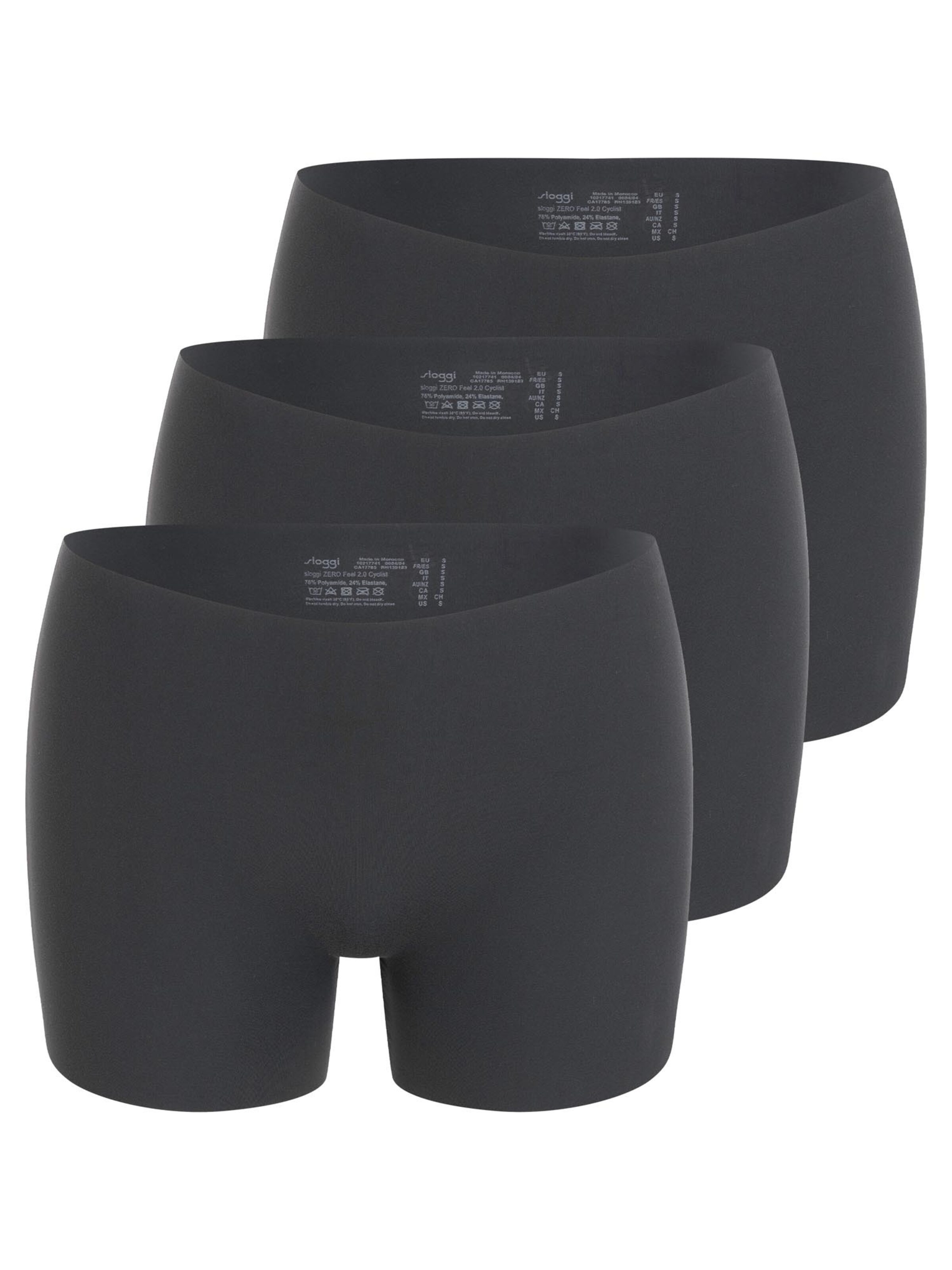 SLOGGI Boyshorts 'ZERO Feel 2.0' in Black: front