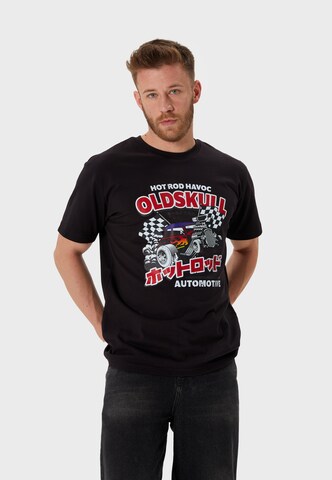 Oldskull Shirt 'Rtrip Moto Skull' in Zwart