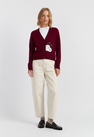 Chinti & Parker Cardigan 'Snoopy Peekabow' i rød