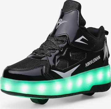HUSKSWARE Inline and Roller Skates 'Blitz' in Black: front