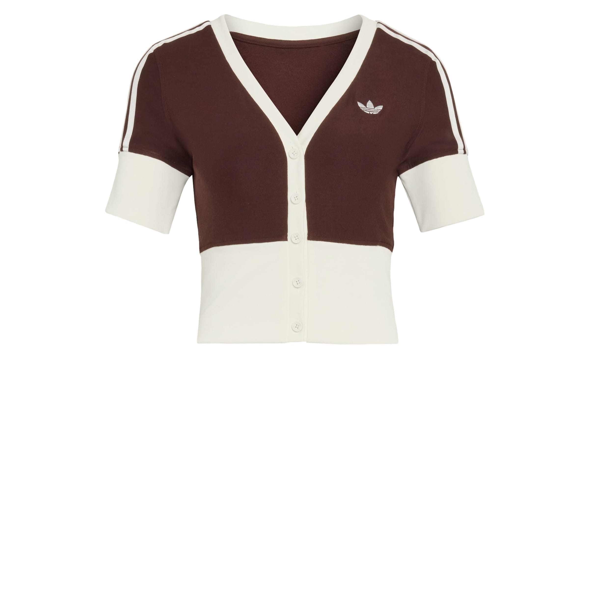 ADIDAS ORIGINALS - Cárdigan 'V-NECK SHIRT WITH' en marrón: frente