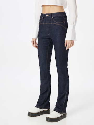 QS Flared Jeans in Blauw: voorkant