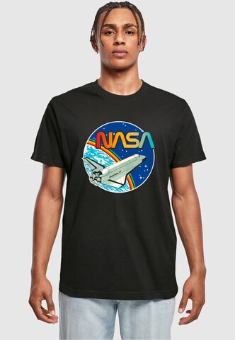 Merchcode Shirt 'NASA - Rainbow' in Black: front