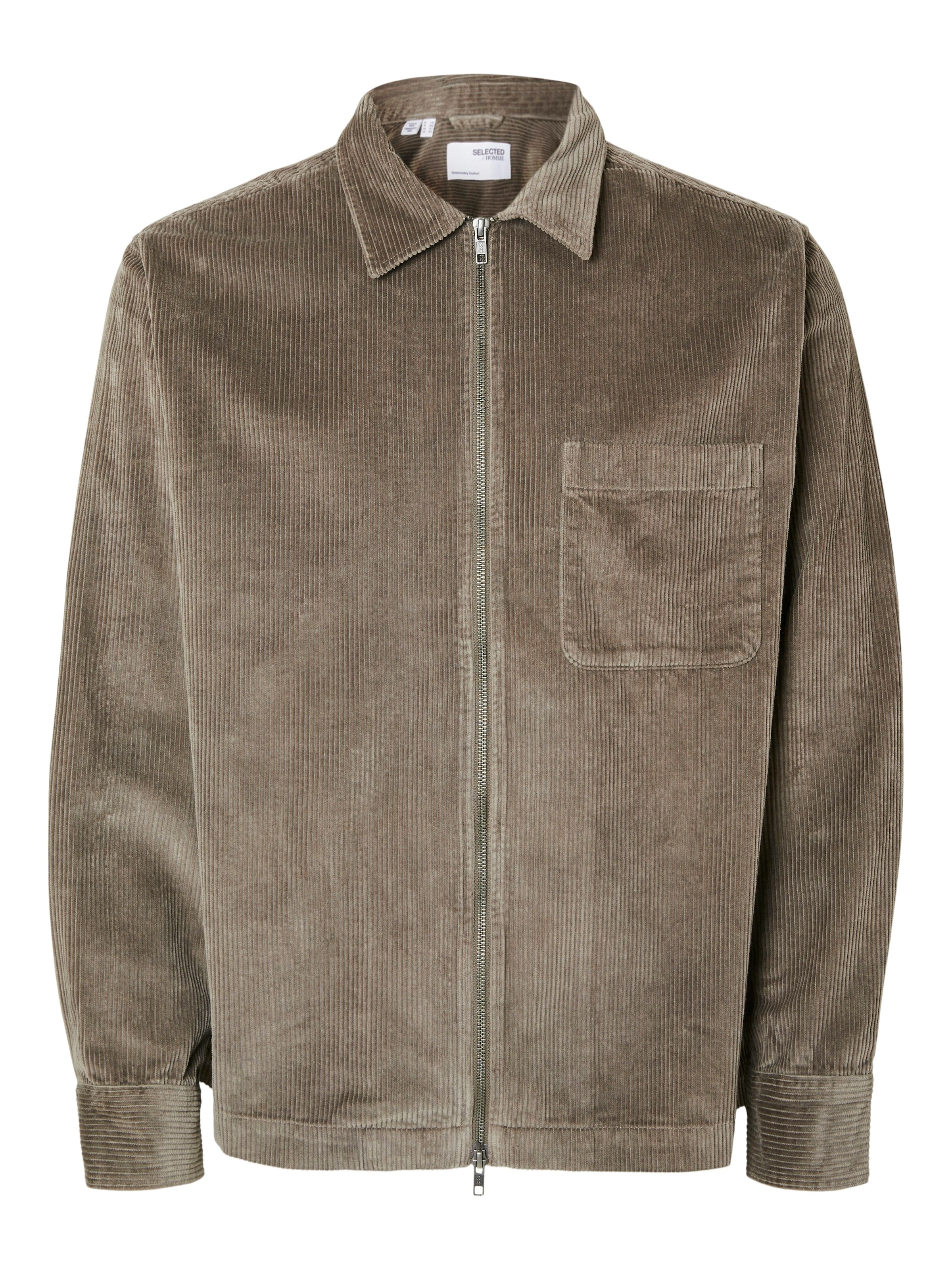 Veste mi-saison 'SLH-JAKE' SELECTED en marron : devant