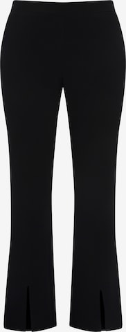 Ulla Popken Flared Pants in Black: front