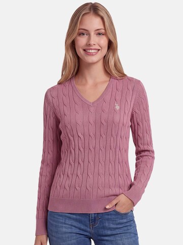 U.S. POLO ASSN. Sweater in Pink: front