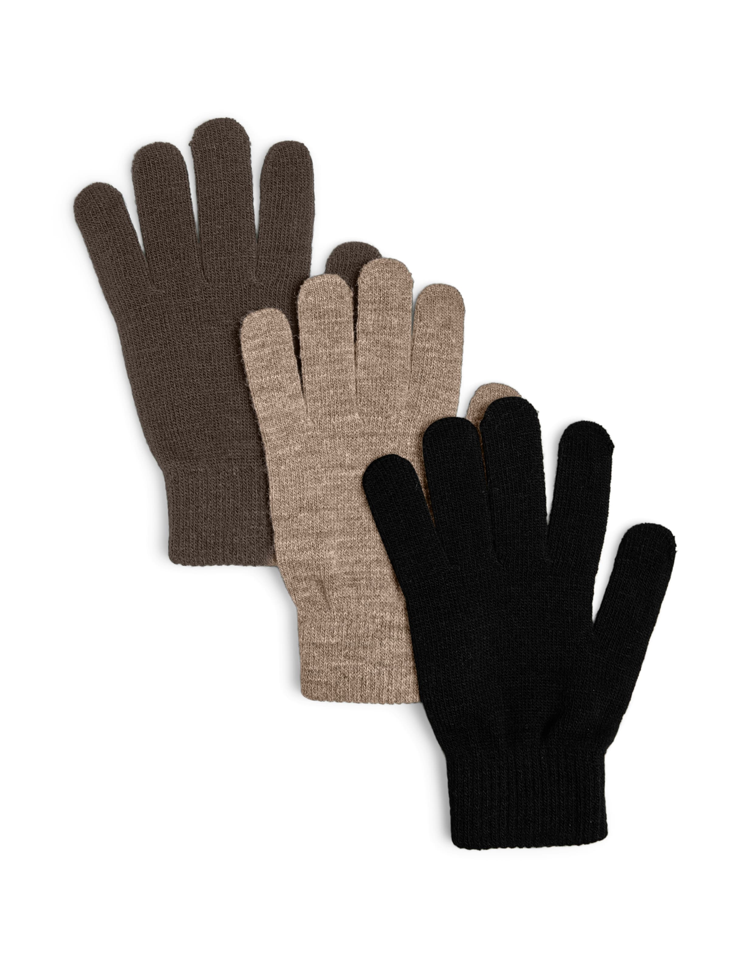 PIECES Full Finger Gloves 'PCNEW' in Brown: front