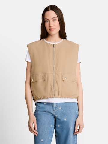 TOM TAILOR DENIM Vest in Beige: front