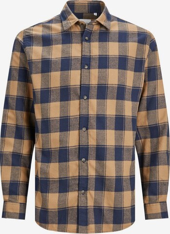 JACK & JONES Button Up Shirt in Brown: front