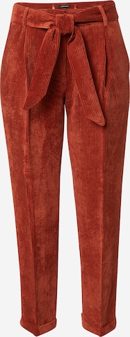 MORE & MORE Slim fit Pleat-Front Pants in Orange: front