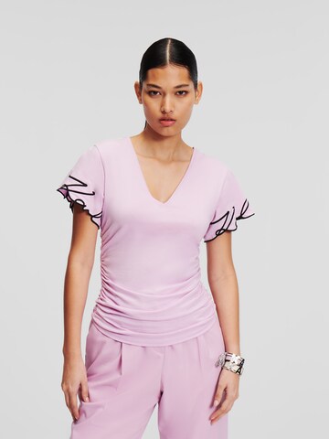 Karl Lagerfeld T-Shirt in Lila: Vorderseite