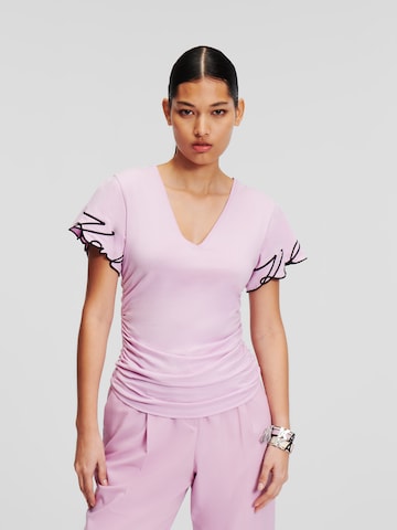 Karl Lagerfeld Majica | vijolična barva: sprednja stran
