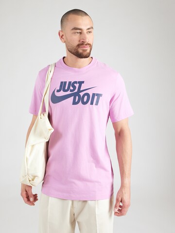 Nike Sportswear Klasický střih Tričko 'Swoosh' – pink: přední strana