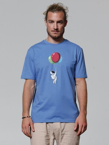 T-Shirt 'Little Balloon Astronaut' Watapparel en bleu : devant
