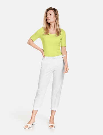 GERRY WEBER Slim fit Trousers with creases in White