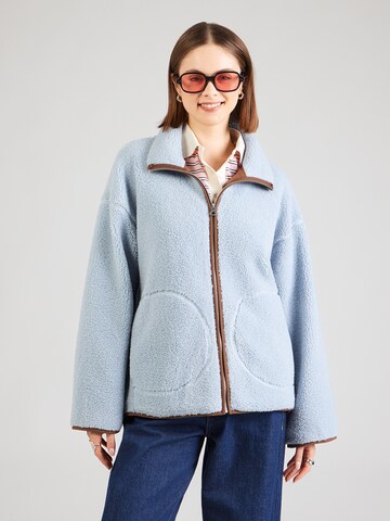 Veste en polaire Monki en bleu : devant