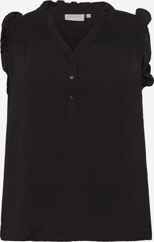 ONLY Carmakoma Blouse 'Tita' in Zwart: voorkant