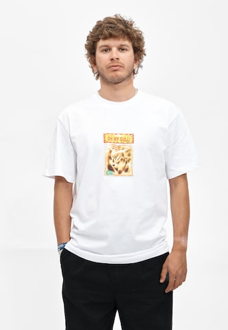 Cleptomanicx Shirt 'Oh my Gull..' in Wit: voorkant