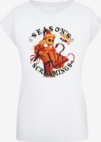 ABSOLUTE CULT Shirt 'The Nightmare Before Christmas - Seasons Screamings' in White: front